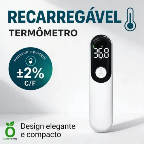 Termômetro Digital Infravermelho - Sem Contato e Recarregável USB
