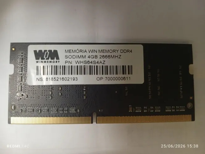 Memória ddr4 4gb -2666 notebook 