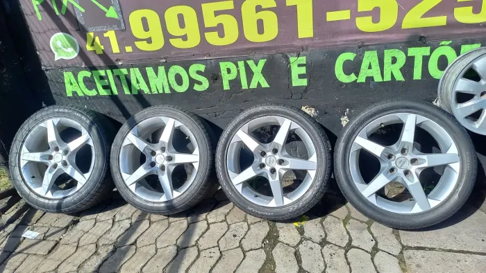 RODAS DO OMEGA 17" TALA 7" PNEUS ÓTIMOS 