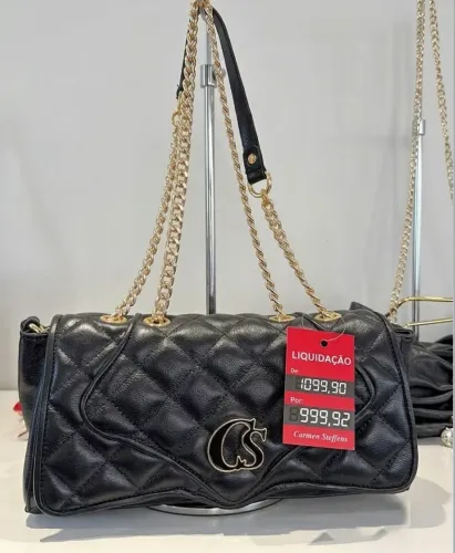Bolsa de Matelassê preta Carmen Steffens