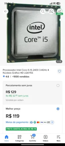 Vendo processador inter core i5 2400
