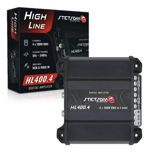 *Módulo Amplificador Automotivo Stetsom HL 400.4 4 Canais 400W
