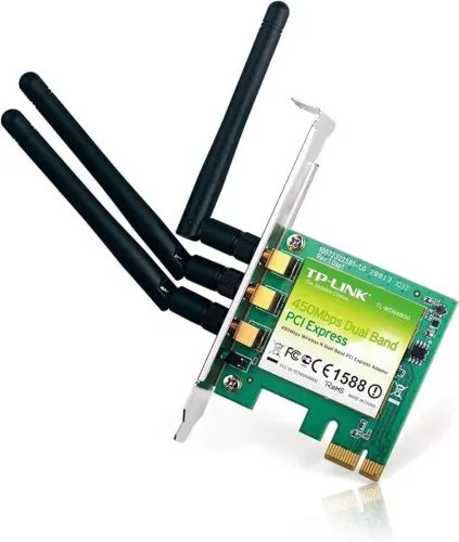Placa Wi-fi PCI-E TP-Link TL-WDN4800 N900 Dual Band 2.4GHz e 5GHz 450Mbps com 3 Antenas