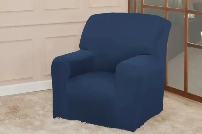 Capa de Sofá 1 Lugar Azul com Elástico 