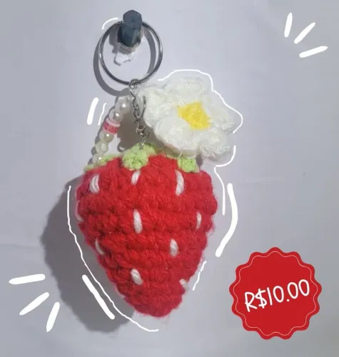 Chaveiro Amigurumi moramguinho vermelho