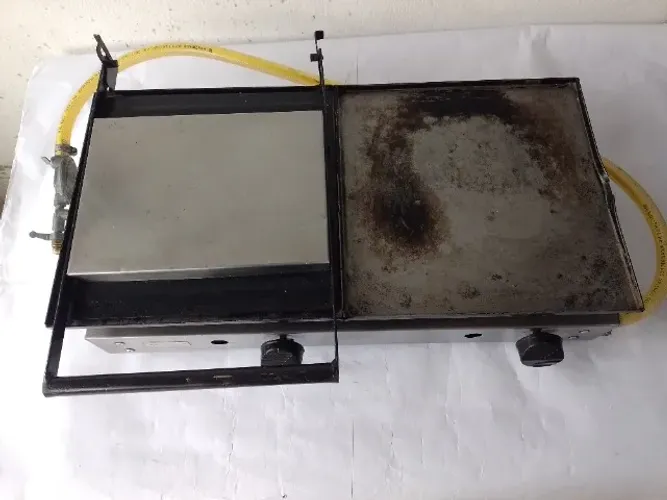 Chapa para Fazer Lanche em Aço Inox | Chapa Profissional p/ Hamburguer, X-Salada e Lanche