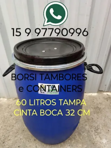 Bombona 60 Litros Tambor Plástico Container IBC Galão Caixa 