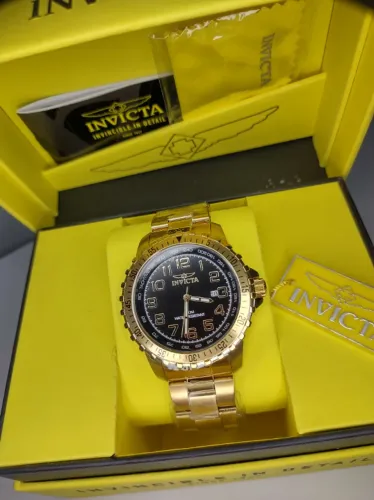 relogio original - invicta specialty masculino - 45.5mm, ouro (39119)