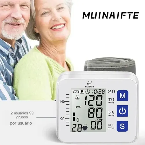 Tensiometro digital Aparelho de pressão digital de pulso cor branco Muinaifte<br>