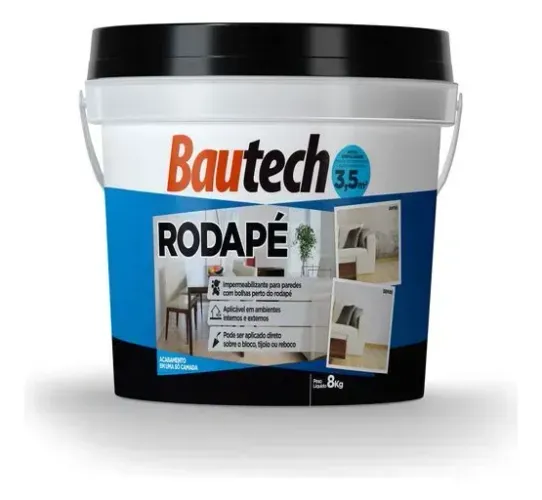 Bautech Rodapé 8 Kg Impermeabilizante Umidade na Parede/Rodapé - R$279,90