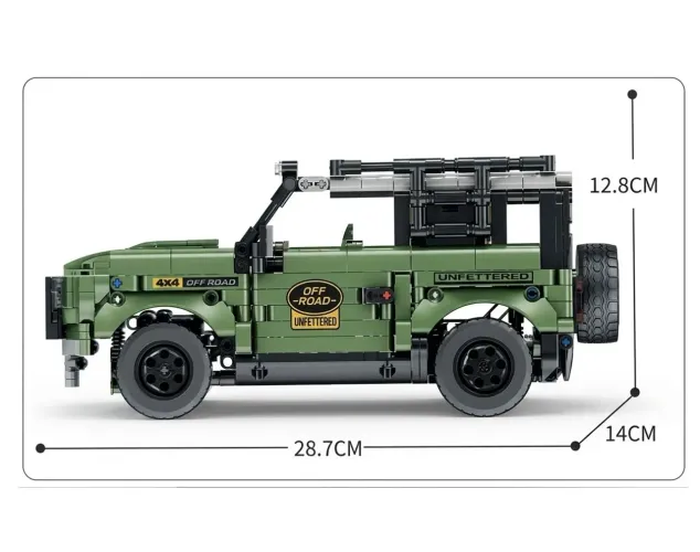 Blocos De Montar Jeep Off Road 4x4 Verde 1358 Peças Escala 1:14 Colecionável t
