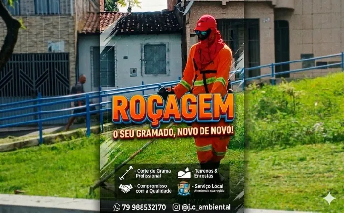 Serviço de rosagem de gramados