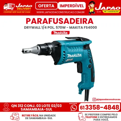 Parafusadeira Drywall 1/4 Pol. 570W - Makita FS4000