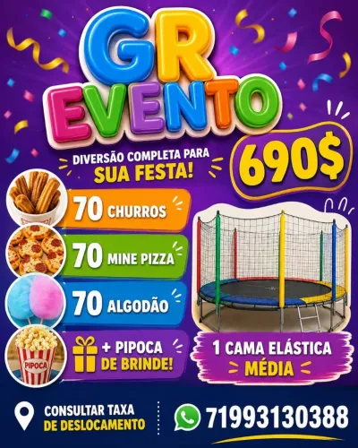 Cama elástica / barraquinha de lanches