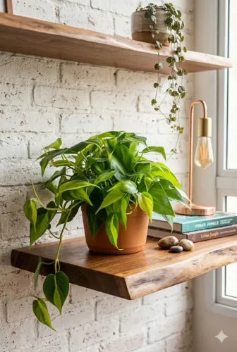 Lindo Filodendro Brasil (Planta Pendente) + Vaso de Barro - Pronto para Decorar!