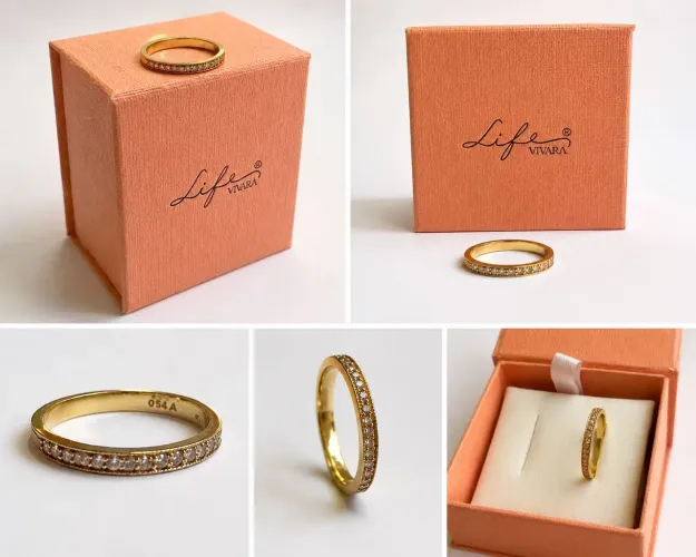 Coleção Meia Aliança Eternity Meia Aliança Eternity em Ouro Amarelo 18k com Diamantes,