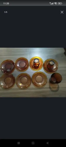 Conjunto de louças Duralex âmbar