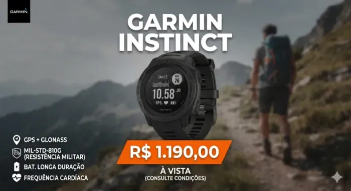 Relógio Smartwatch Garmin Instinct Solar 45mm