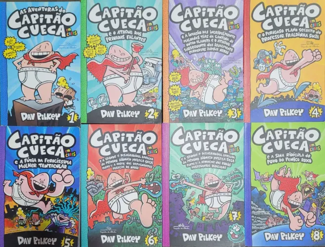 Capitão Cueca. Volumes em cores. Do 01 ao 12 . 70 cada