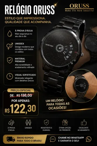 Relógios masculino, + ajustes de pulseira na caixa 