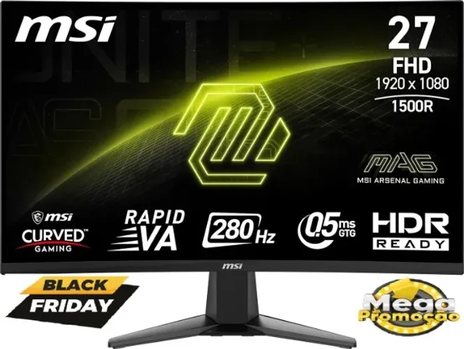 Monitor Gamer MSI MAG 276CXF 27" Curvo 280Hz + Garantia + NF