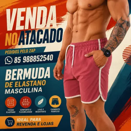 bermuda fitness elastano masculina