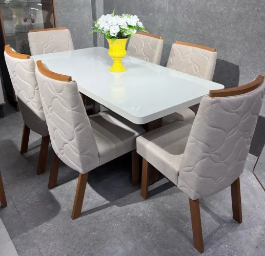 Mesa de jantar soft com 6 cadeiras