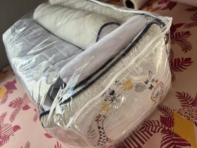 Vendo Kit Berço 9 Peças Jungle Linho 100% Algodão Nunca foi usado