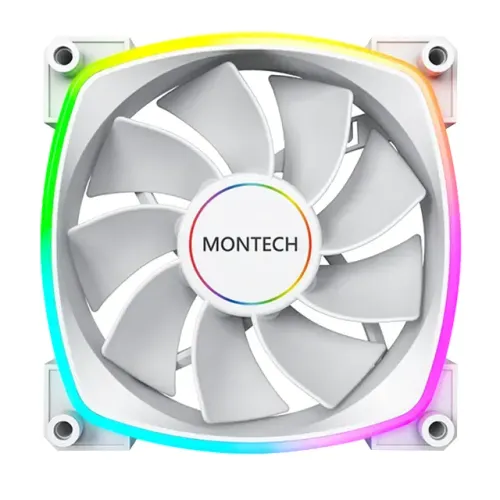  Cooler Para Gabinete Montech RX140 PWM, ARGB, 140mm, Reverso, White