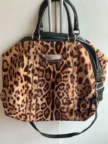 Bolsa grande Animal Print e couro Dolce & Gabana