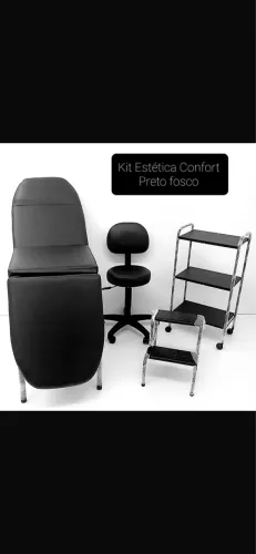 Kit estética maca, mocho, escadinha e mesa deslizante 