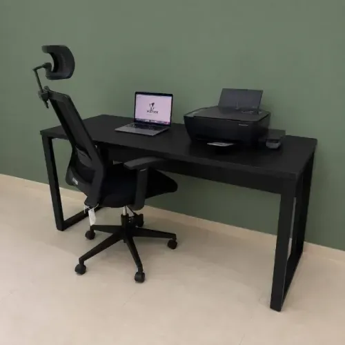 mesa happy 1,35 x 0,60m industrial preto para home office 