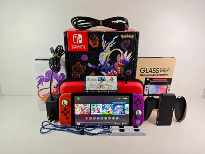 Nintendo Switch OLED Pokémon Desbloqueado Seminovo + Garantia | Aceito Cartão!!!
