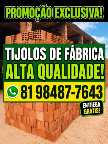 TIJOLO TIJOLOS. DE FÁBRICA(PAGUE NA ENTREGA RECIFE E REGIÃO METROPOLITANA)