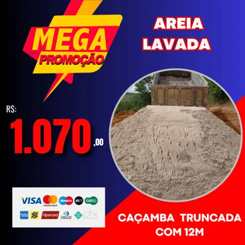 Areia lavada com 12m 