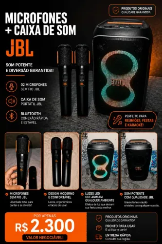 Caixa JBL120 + Microfones Originais 
