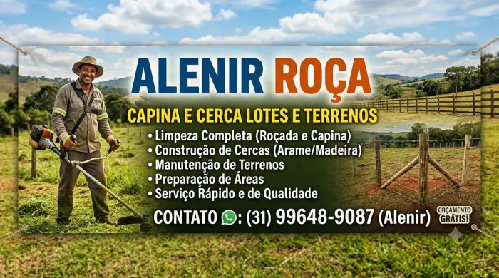 Roça, campinas e cerca de lotes
