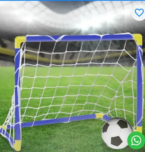 Kit Mini Trave de Futebol Infantil Golzinho Gol com Bola e Bomba 