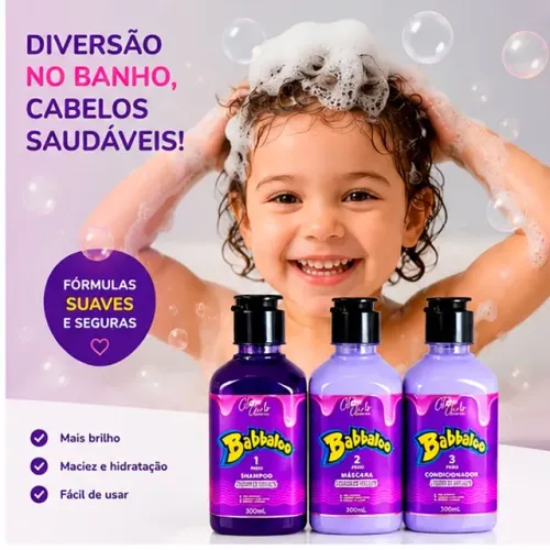 Kit Shampoo, Máscara e Condicionador Babbaloo Uva - CM0037