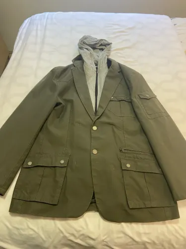 Jaqueta Masculina Verde Militar Com Capuz  - Tam G
