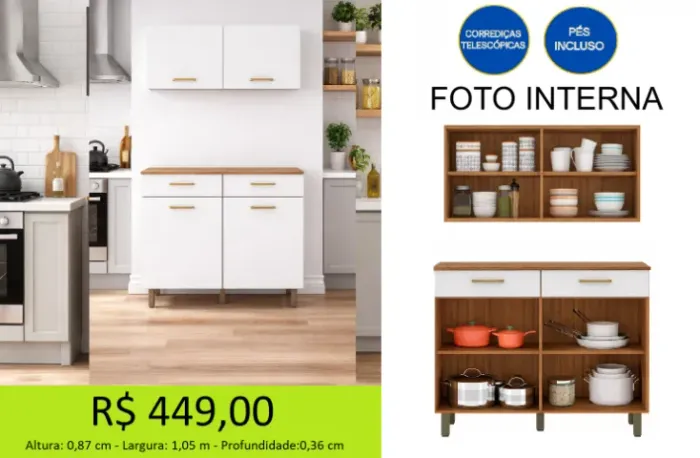 Conjunto de cozinha - frete fixo 29,00