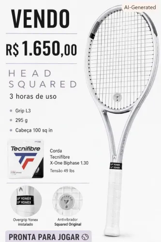 Raquete de Tenis HEAD Squared 100 L3 - com 3 hora de uso!