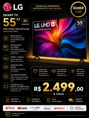 Smart TV LG 55 Polegadas | Lacrada Com Nota Fiscal