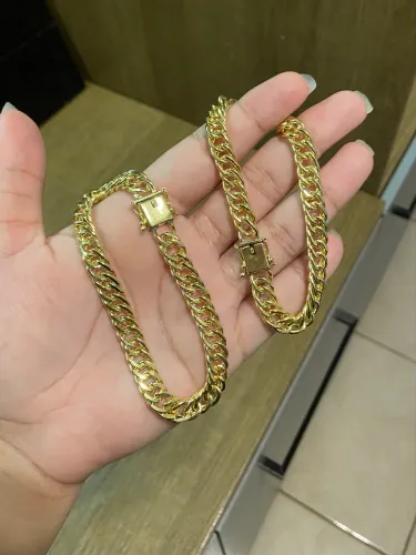 Pulseiras de moeda antiga elo duplo 8mm