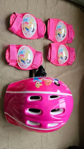Kit Capacete, joelheira e cotoveleira Princesas Disney