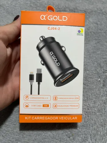 Kit Carregador Carro + Cabo Tipo-c Carga Rápida 20w