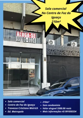 Sala Comercial, Foz do Iguaçu, Centro, 210m²