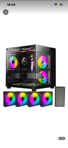 Gabinete gamer Hayom Aquário Com 4 fans Cooler Fan led Rgb