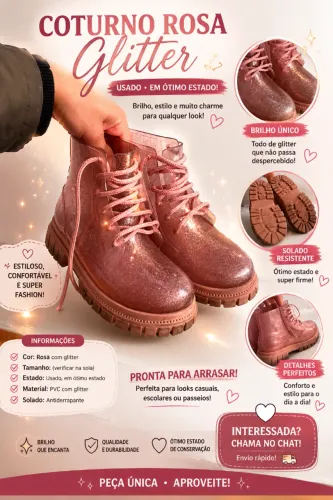 Galocha com glitter semi-nova