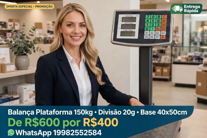 Balança Plataforma 150 kg 40 x 50 cm Divisão 20 gramas 